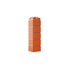 Угол наружный Grand Line Клинкерный кирпич Премиум коралловый (шов RAL 7004)