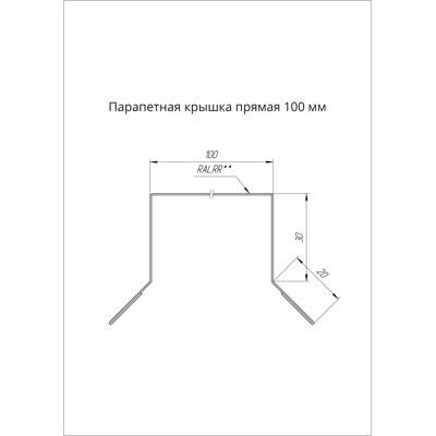 Купить парапетную крышку прямую 100мм Grand Line Polyester 0,45мм цена