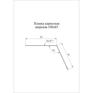 Карнизная планка широкая 100х85мм Grand Line Цинк 0,4мм Карнизная планка широкая 100х85мм Grand Line Цинк 0,4мм
