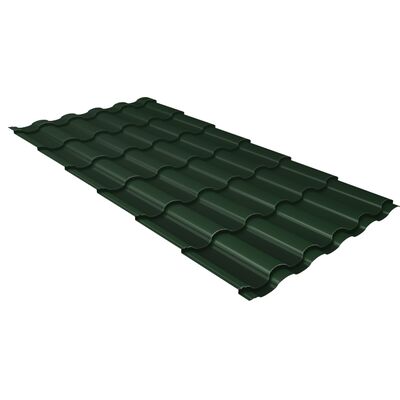 Металлочерепица Grand Line Kredo Green Coat Pural BT 0,5 мм RAL 6020 хромовая зелень