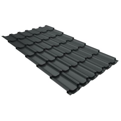 Металлочерепица Grand Line Kvinta Plus GreenCoat Pural Matt BT 0,5 мм RR 23 темно-серый