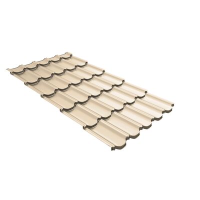 Металлочерепица Grand Line Kvinta Plus 3D Polyester 0,45 мм RAL 1015 светлая слоновая кость