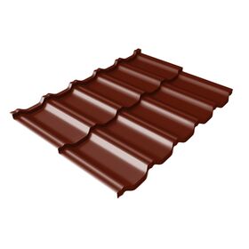 Металлочерепица Kvinta Uno Velur 0,5 RAL 3005 красное вино