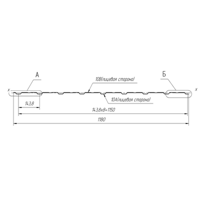 Профлист С 10 тип А Grand Line Polyester 0,45 мм RAL 1015 светлая слоновая кость в размер