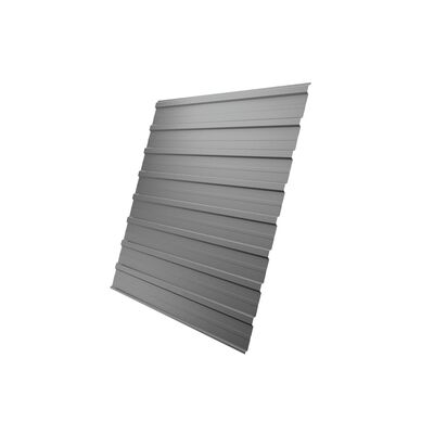 Профлист С 10 тип А Grand Line Polyester 0,45 мм RAL 9006 бело-алюминиевый в размер
