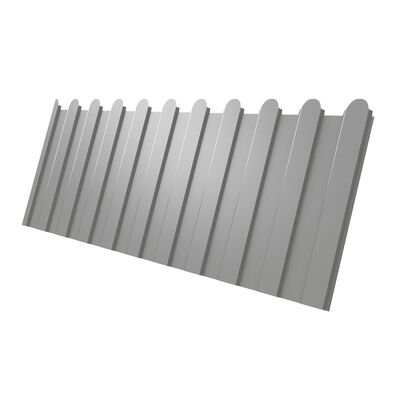 Профлист С 8 фигурный Grand Line Polyester 0,45 мм RAL 9006 бело-алюминиевый в размер