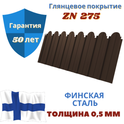 Профнастил С10 фигурный Grand Line GreenCoat Pural BT 0.5мм в размер